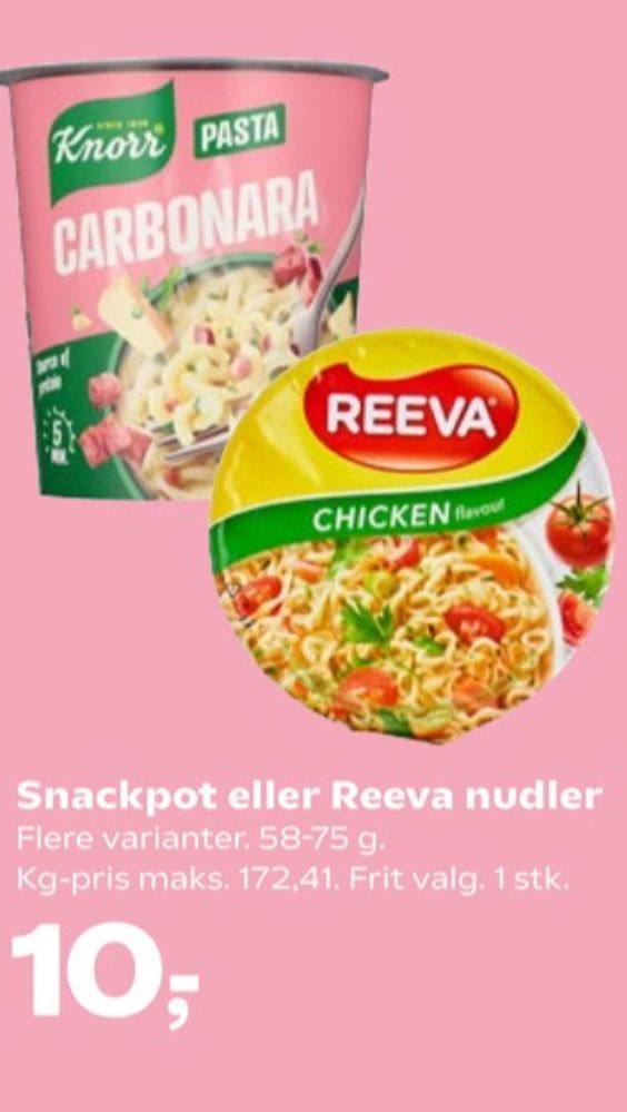 Reeva, Nudler med kyllingesmag