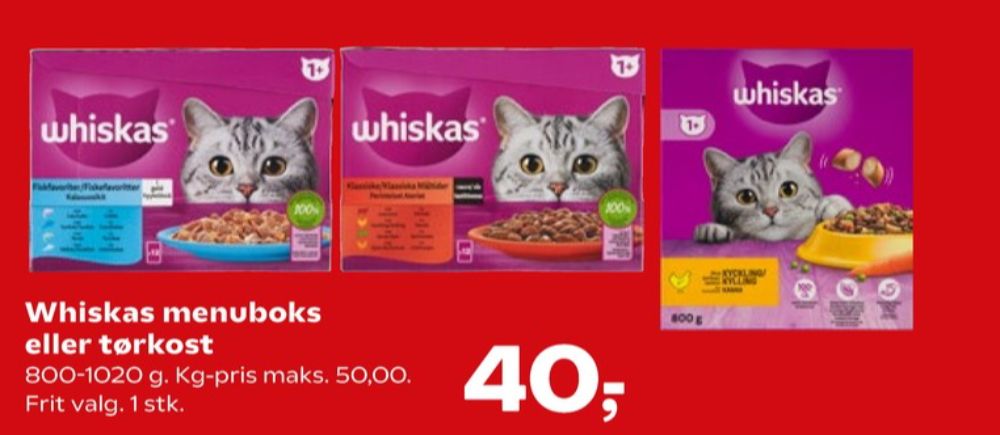 Whiskas, Kattefoder