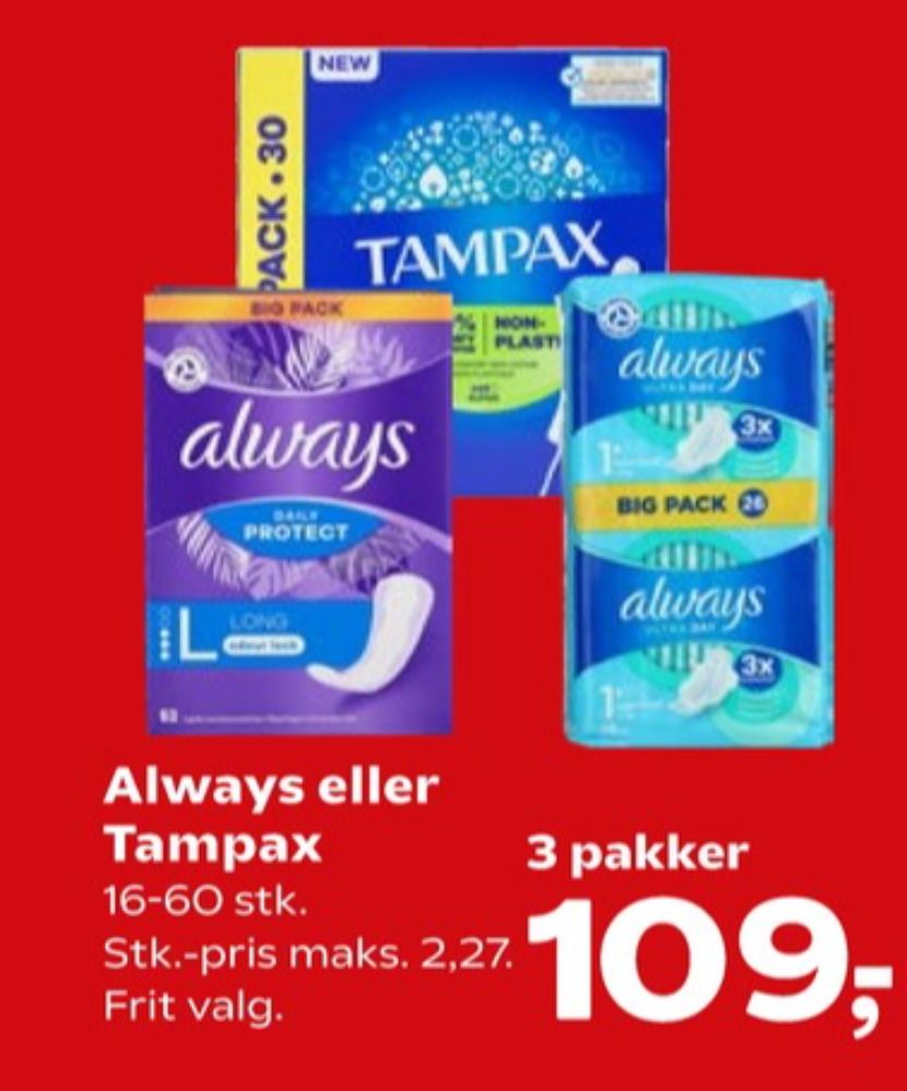 Tampax, Tamponer