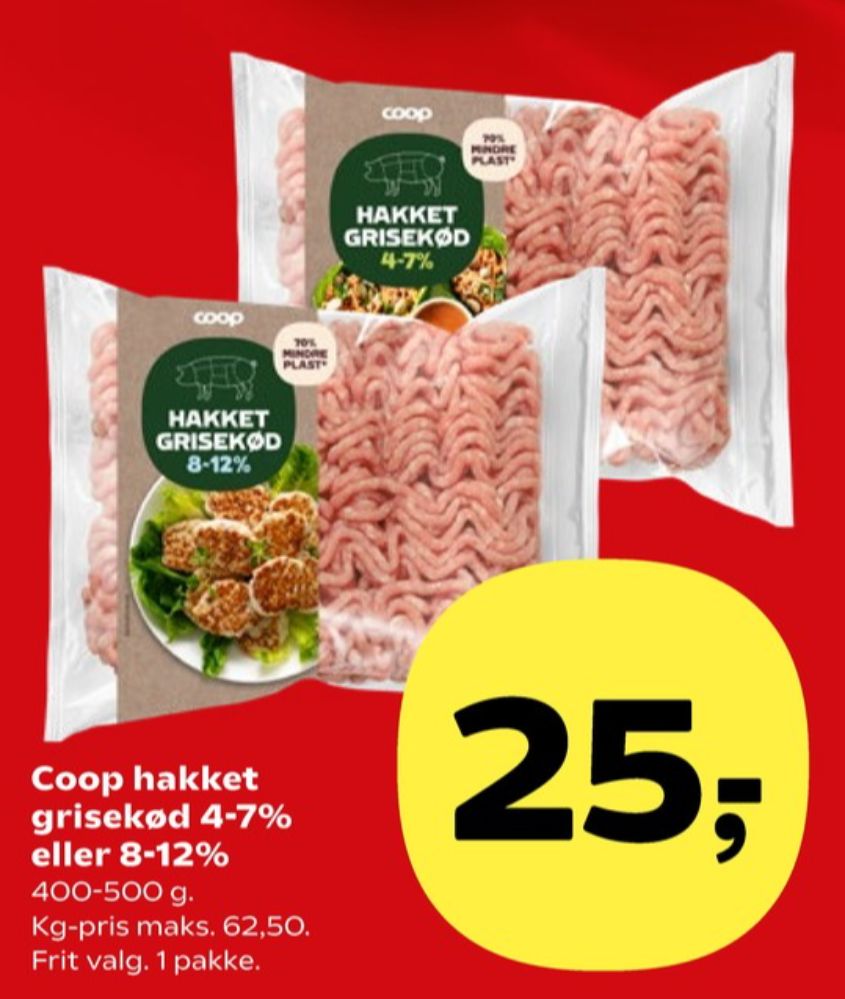 Coop, Hakket grisekød 8-12%