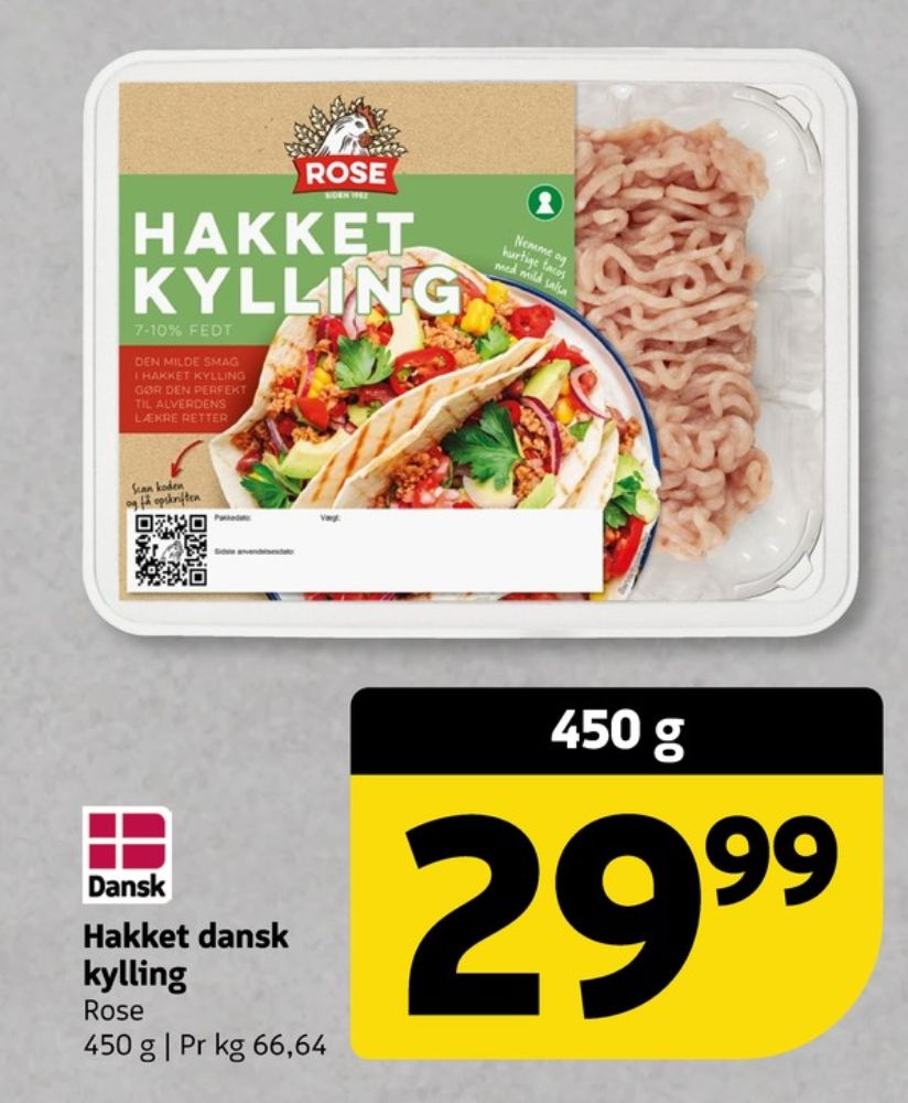 Rose, Hakket kylling 7-10%