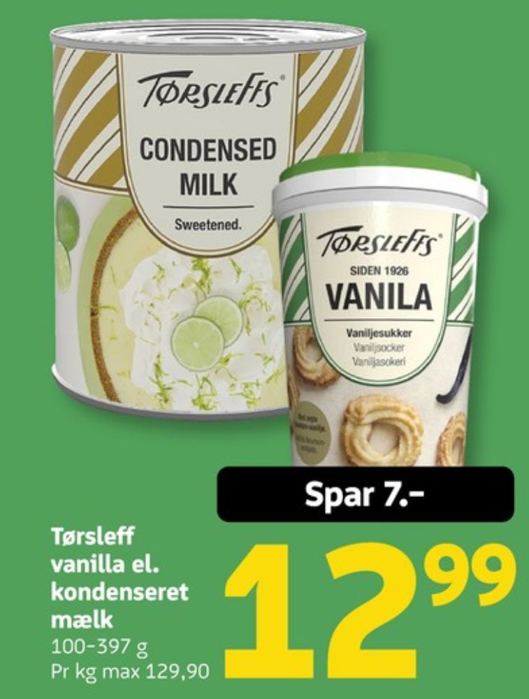 Tørsleff, Vaniljesukker