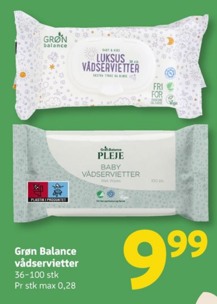 Grøn Balance, Vådservietter