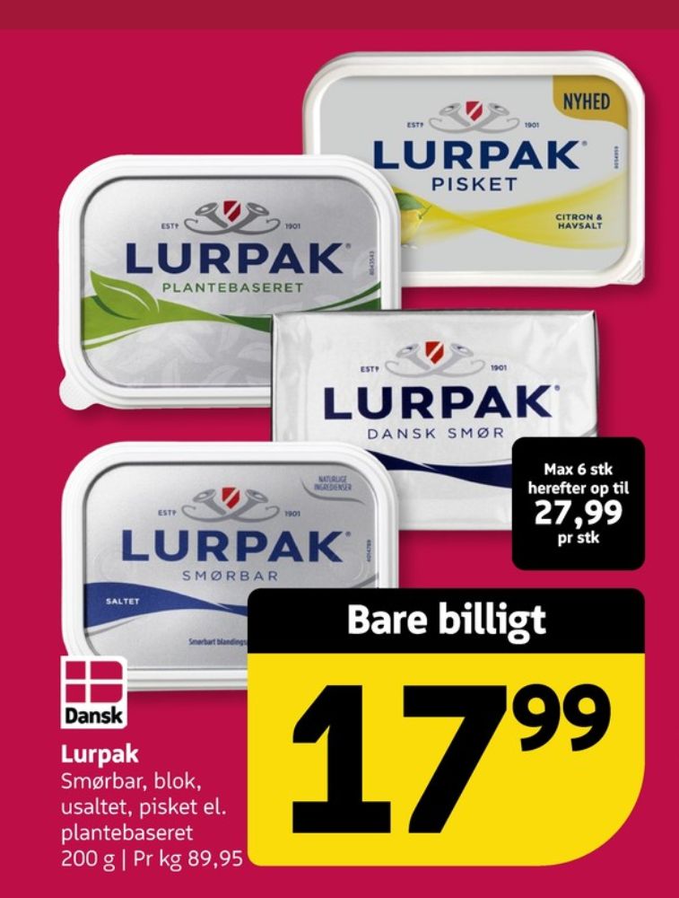 Lurpak, Smørbar