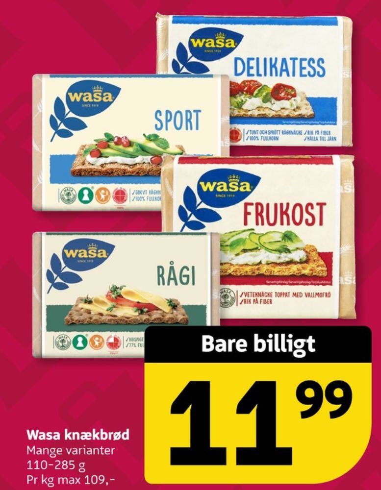 Wasa, Sport knækbrød