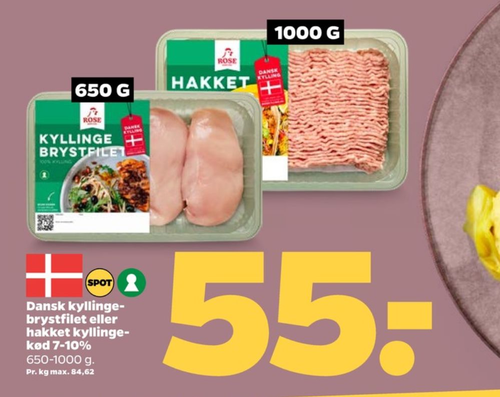 Rose, Hakket kylling 7-10%