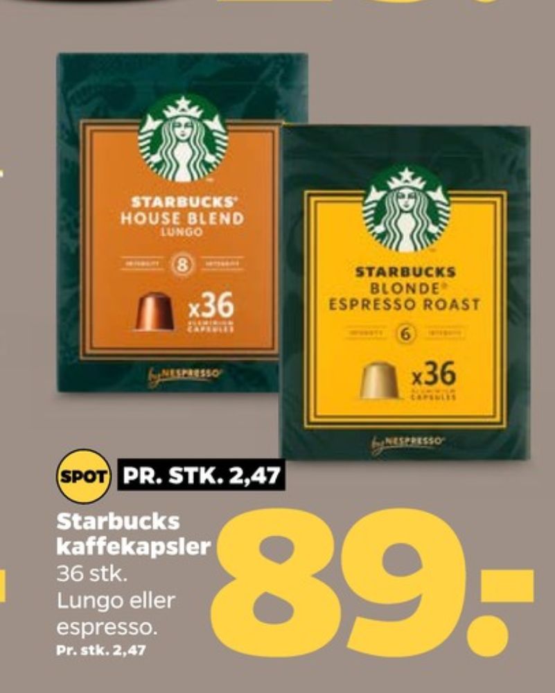 Starbucks Blonde Espresso Roast, Kaffekapsler