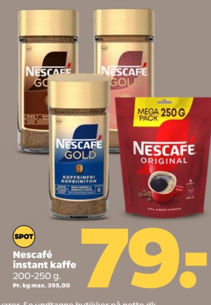 Nescafe Gold koffeinfri, Instant Kaffe