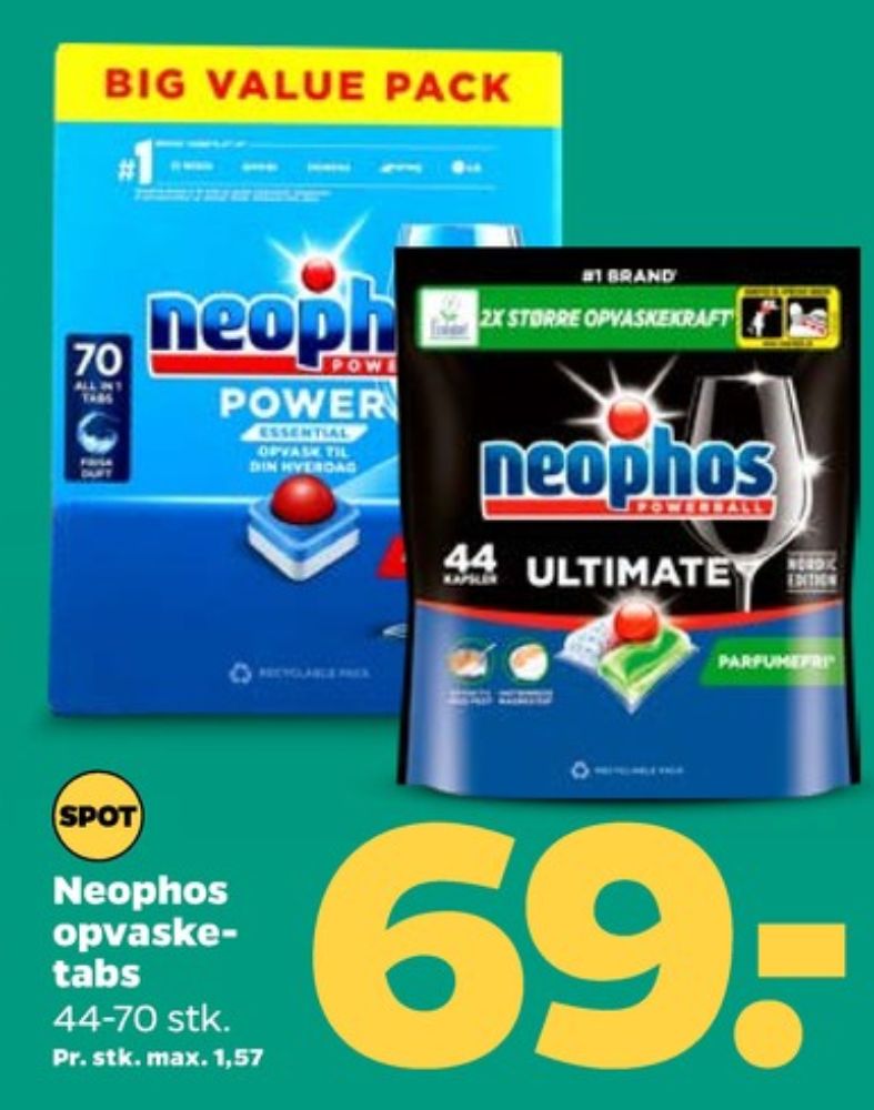 Neophos, Maskinopvask-tabs