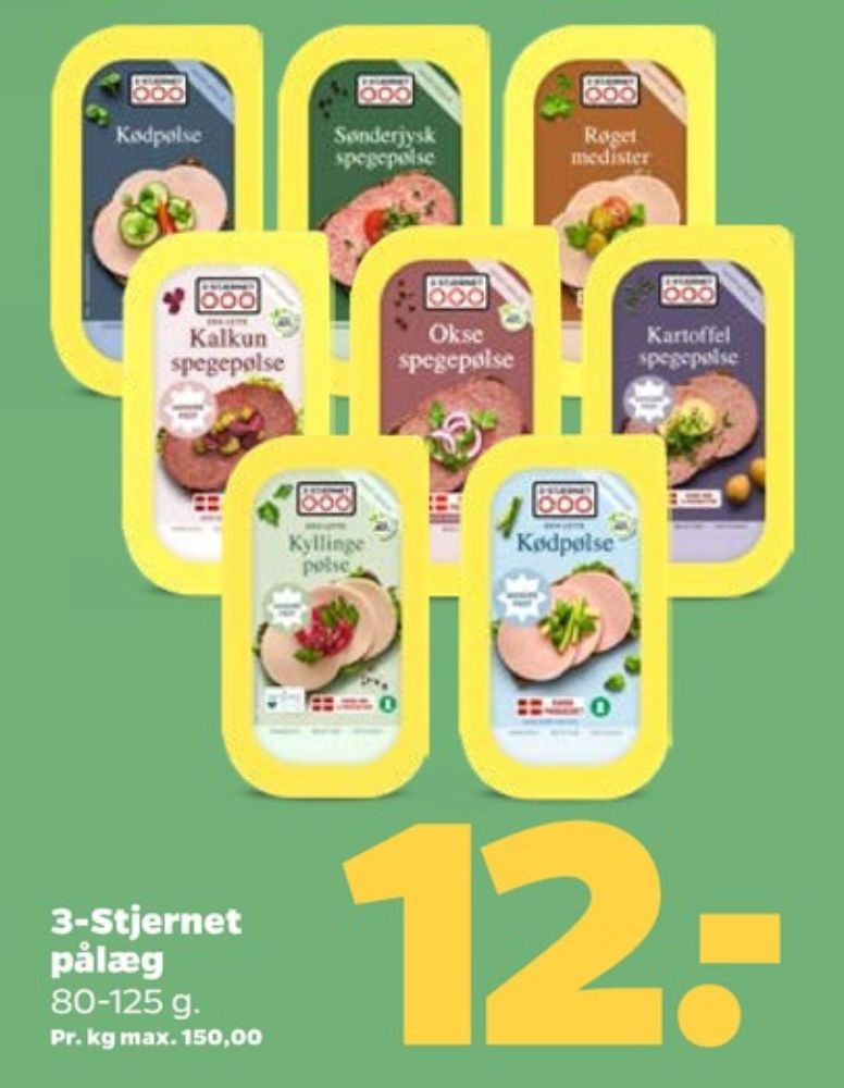 3-stjernet Gul bordpak, Kalkunspegepølse - Den lette
