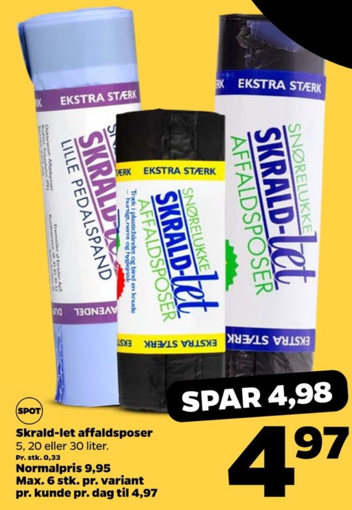 Skrald-let, Affaldsposer