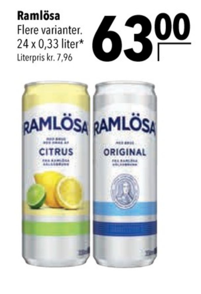 Ramlösa Citrus, Mineralvand med brus 24 pk.