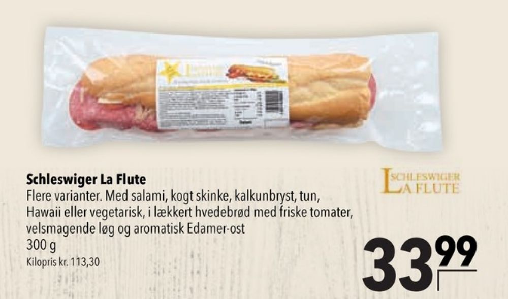 Schleswiger La Flute, Sandwich