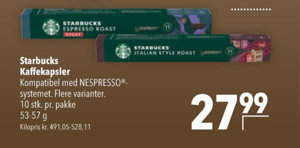 Starbucks Espresso Roast, Kaffekapsler
