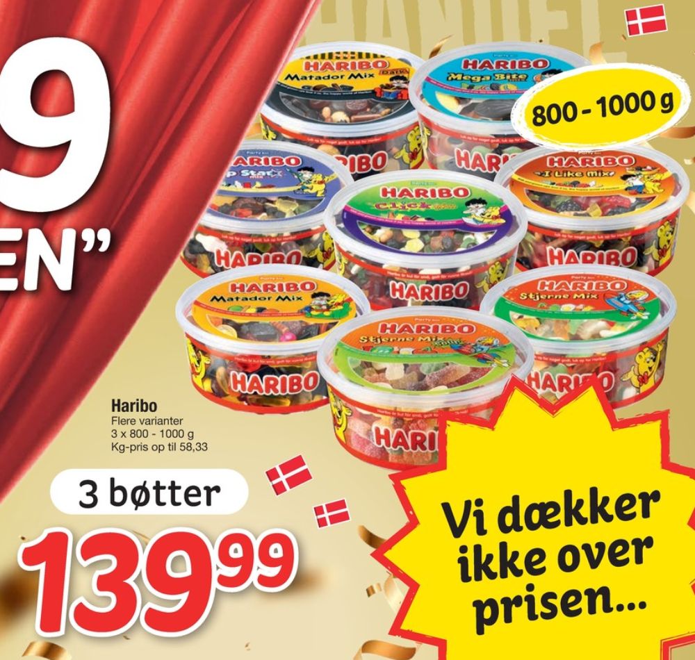 Haribo Stjernemix, Slikbøtter