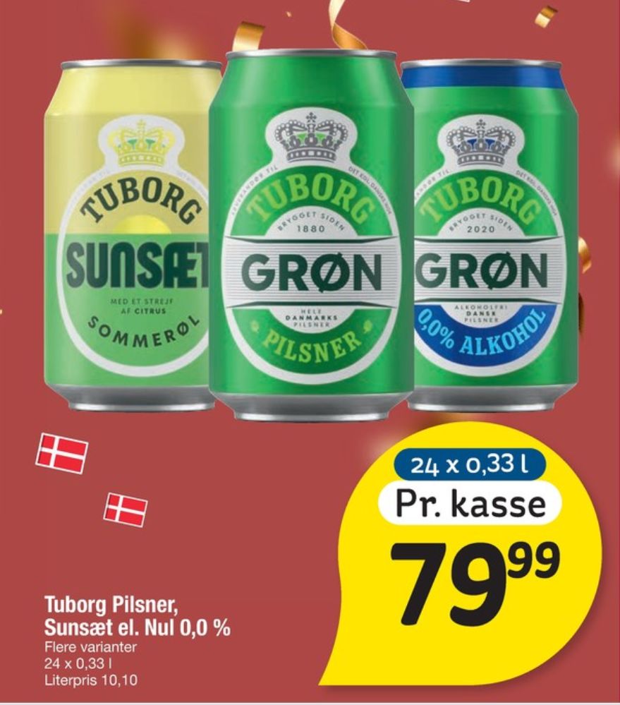 Tuborg Grøn 0,0, Øl - Alkoholfri 24 pk.