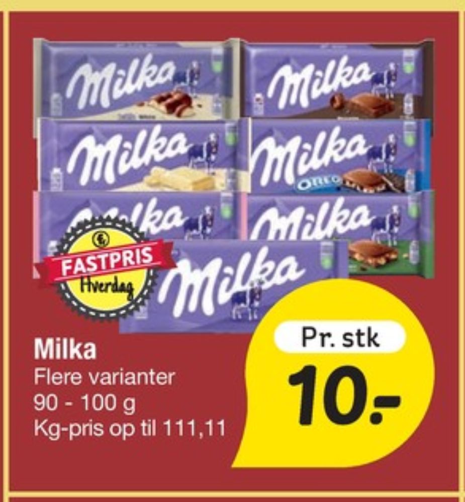 Milka, Chokoladeplade Alpenmilch
