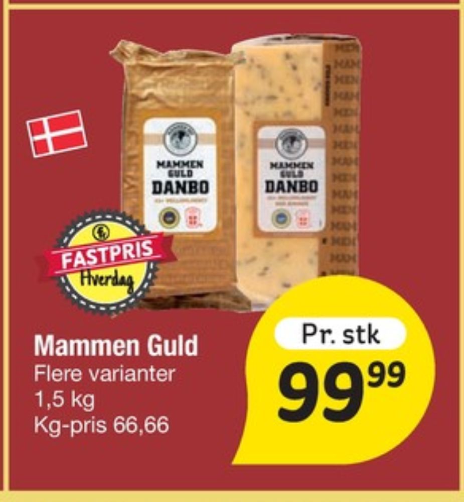 Mammen, Skæreost Danbo Guld Mellemlagret