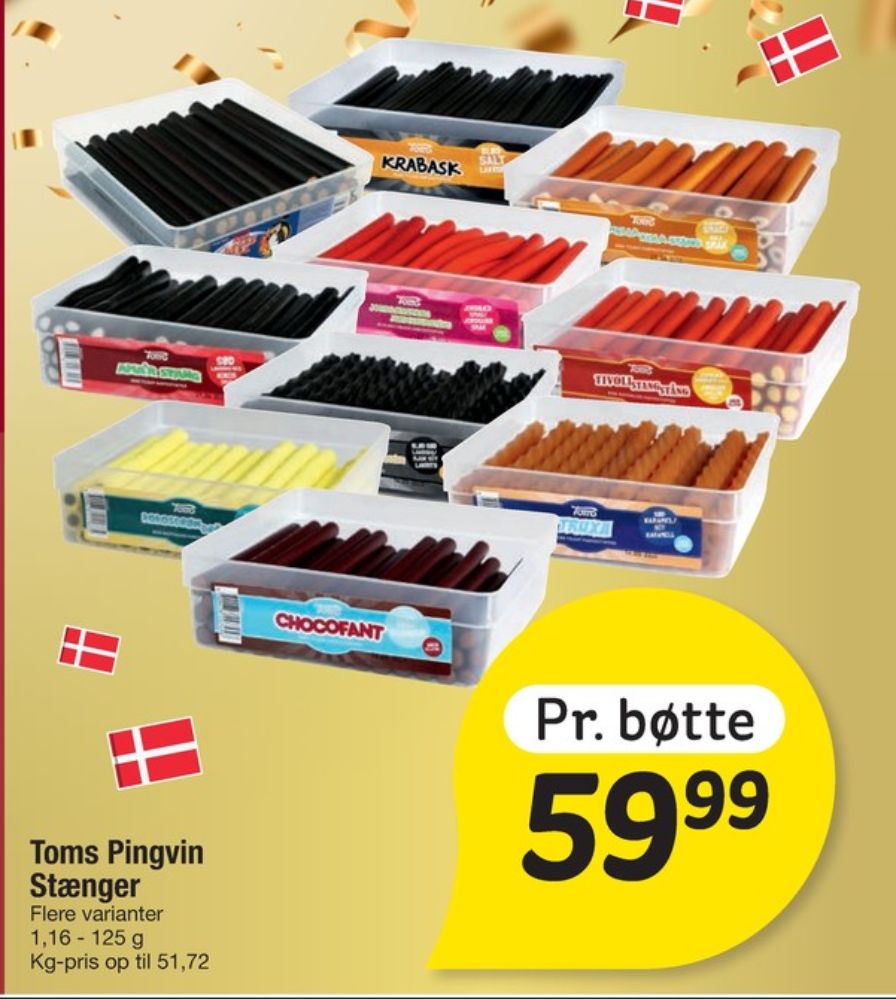 Toms Pingvin Amarstang, Slikstænger