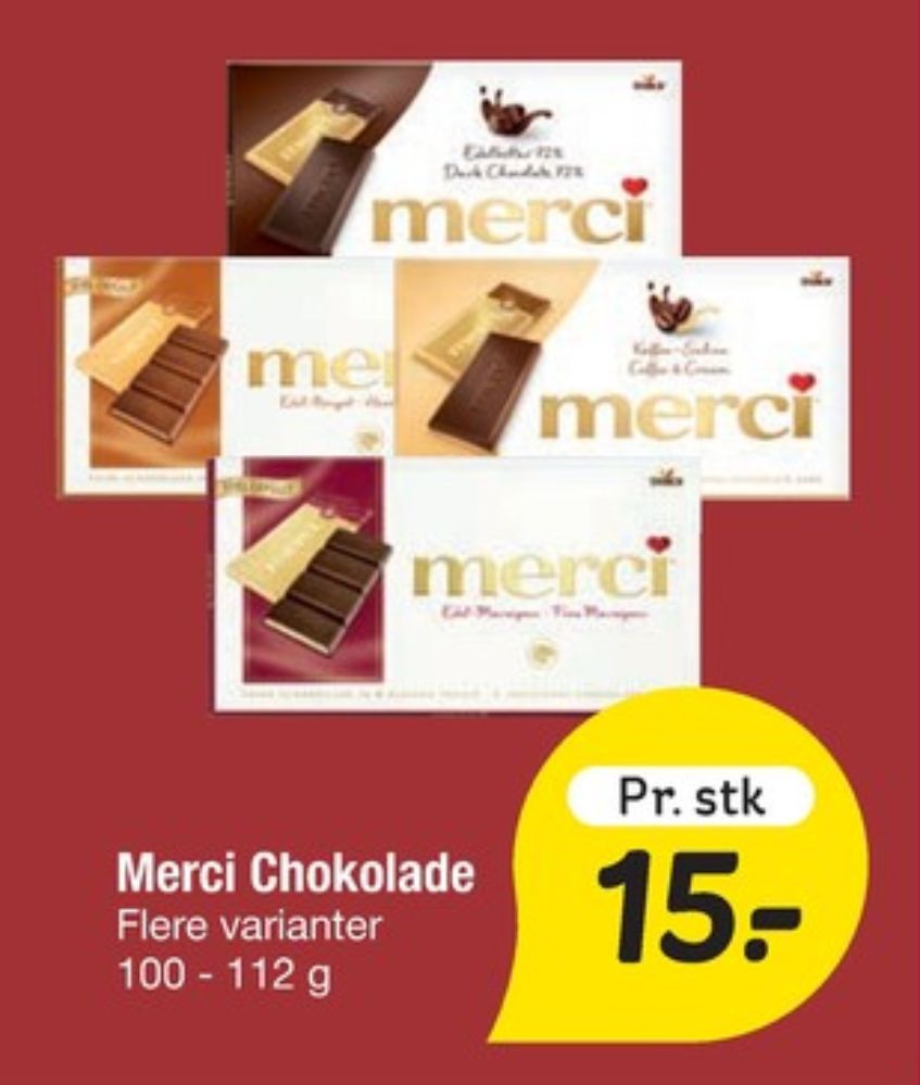 Merci, Chokoladeplade Creme aux Noisette