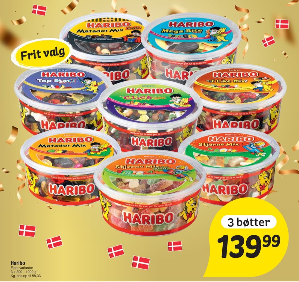 Haribo Stjernemix, Slikbøtter