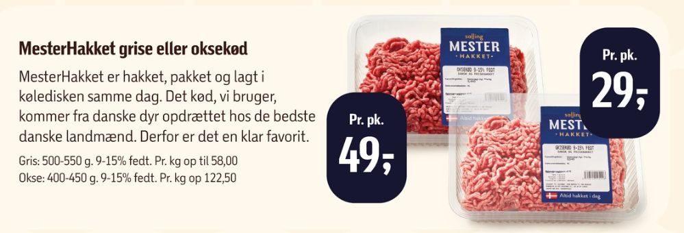 Salling Mester Hakket, Hakket grisekød 9-15%