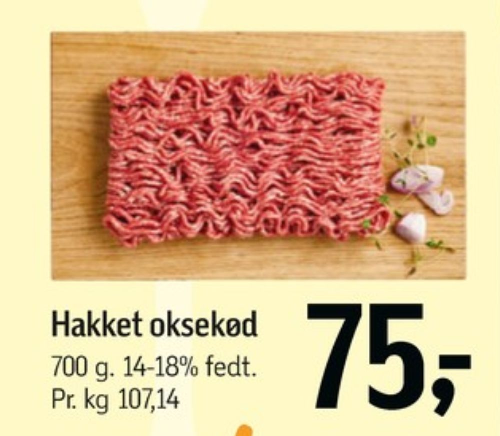Hakket oksekød 14-18%