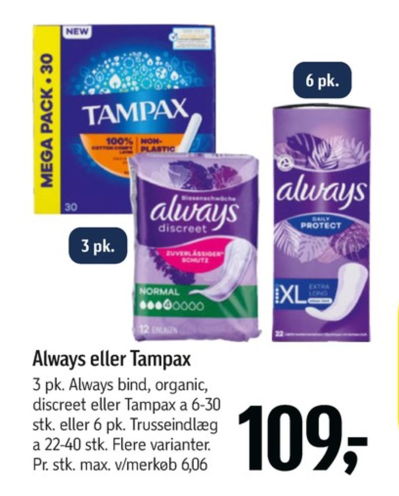 Tampax, Tamponer