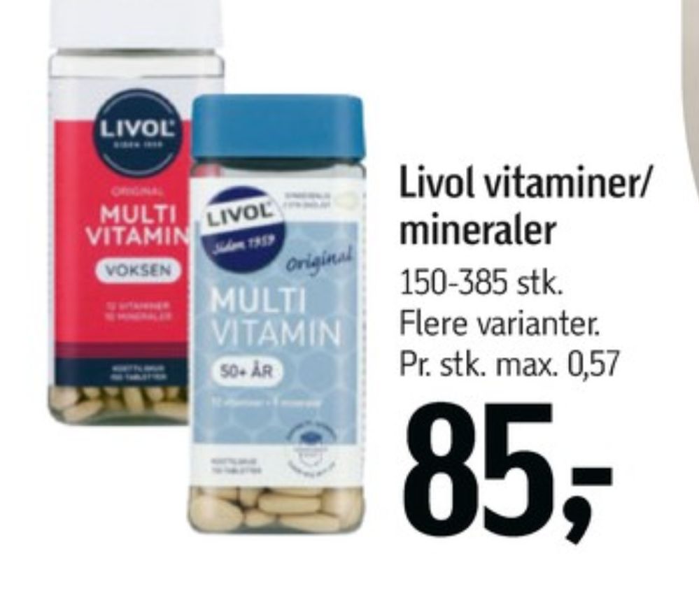 Livol Multi, Vitaminer