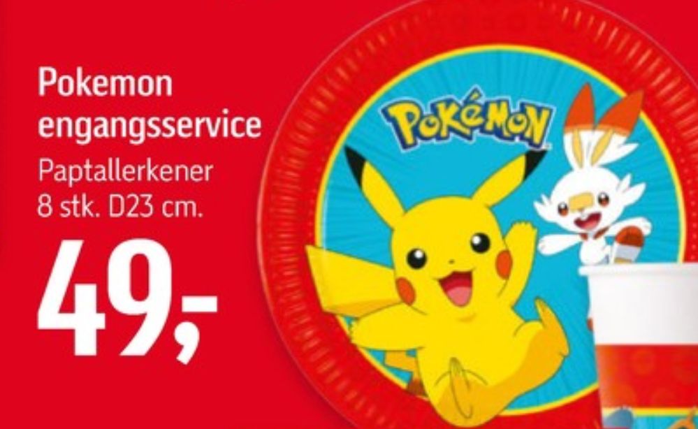 Pokemon, Engangstallerkner