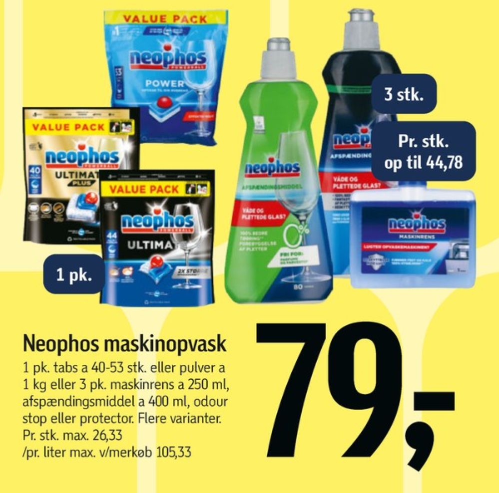 Neophos, Maskinopvask-tabs