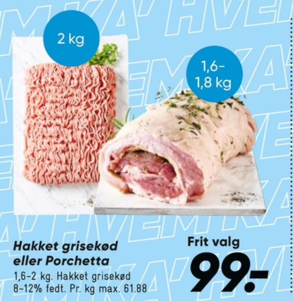 Hakket grisekød 8-12%