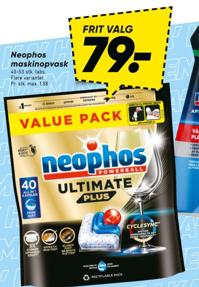 Neophos, Maskinopvask-tabs