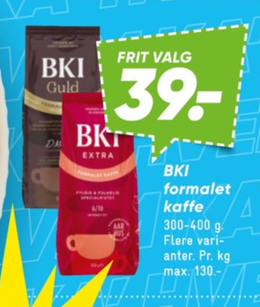 BKI Extra Specialristet, Kaffe Formalet