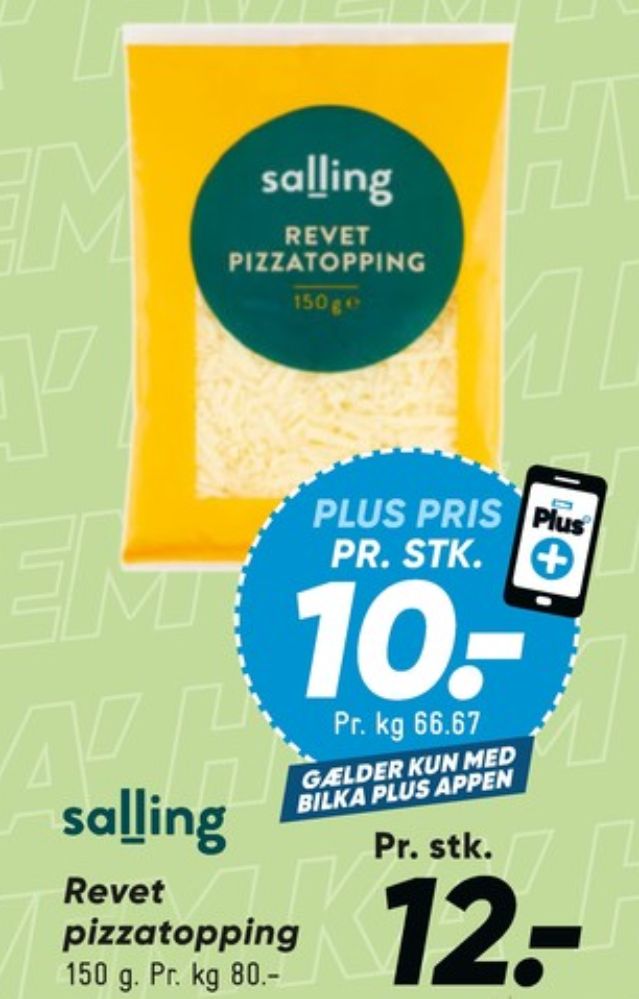 Salling, Revet ost Pizzatopping