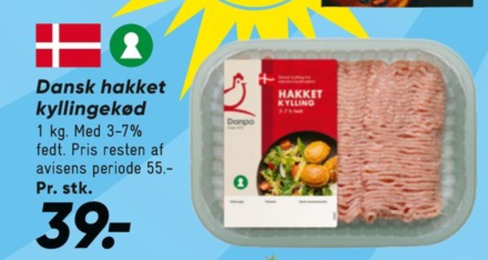 Danpo, Hakket kylling 3-7%