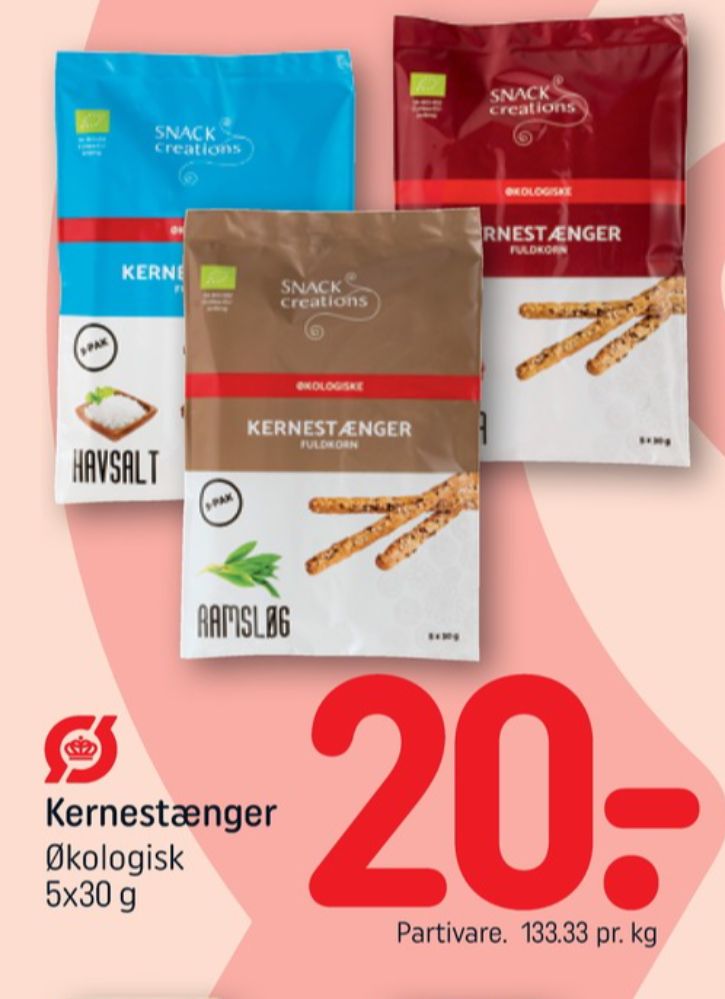 Snack Creations, Kernestænger Fuldkorn Paprika