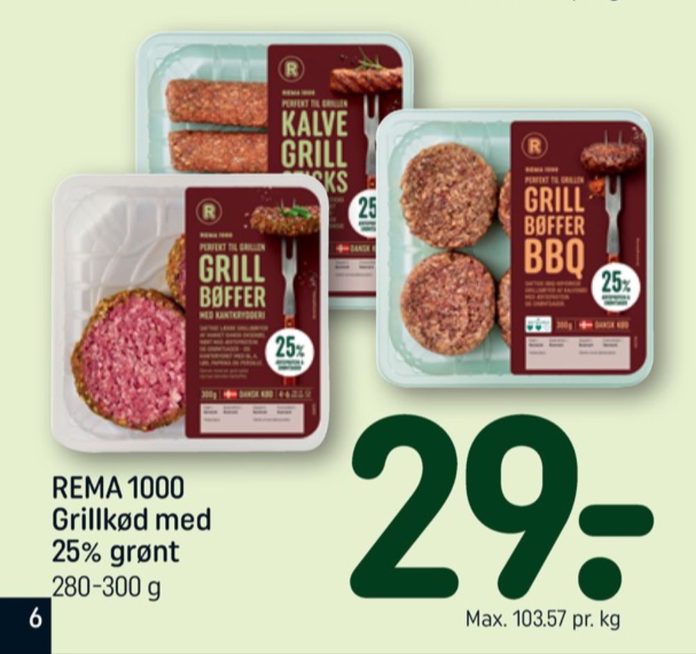 Rema 1000, Hakkebøffer med 25% Grønt
