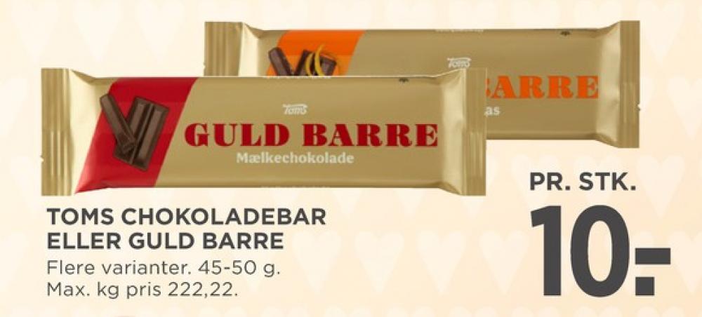 Toms Guldbarre, Chokoladebar Mælkechokolade
