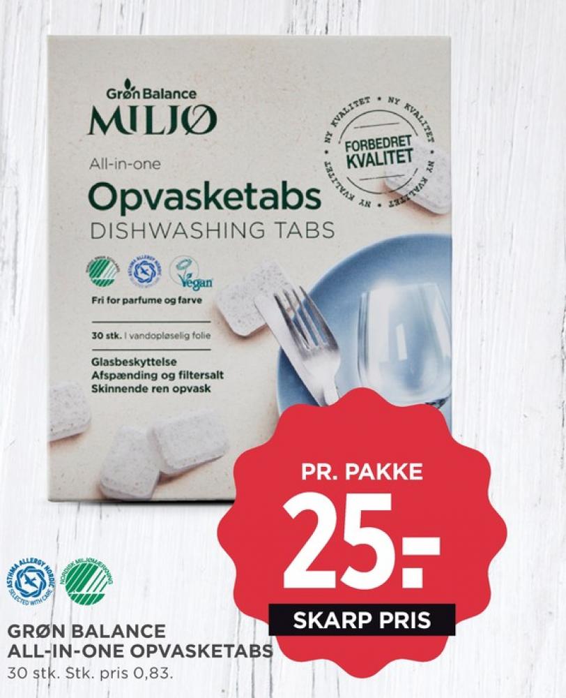 Grøn Balance, Maskinopvask-tabs