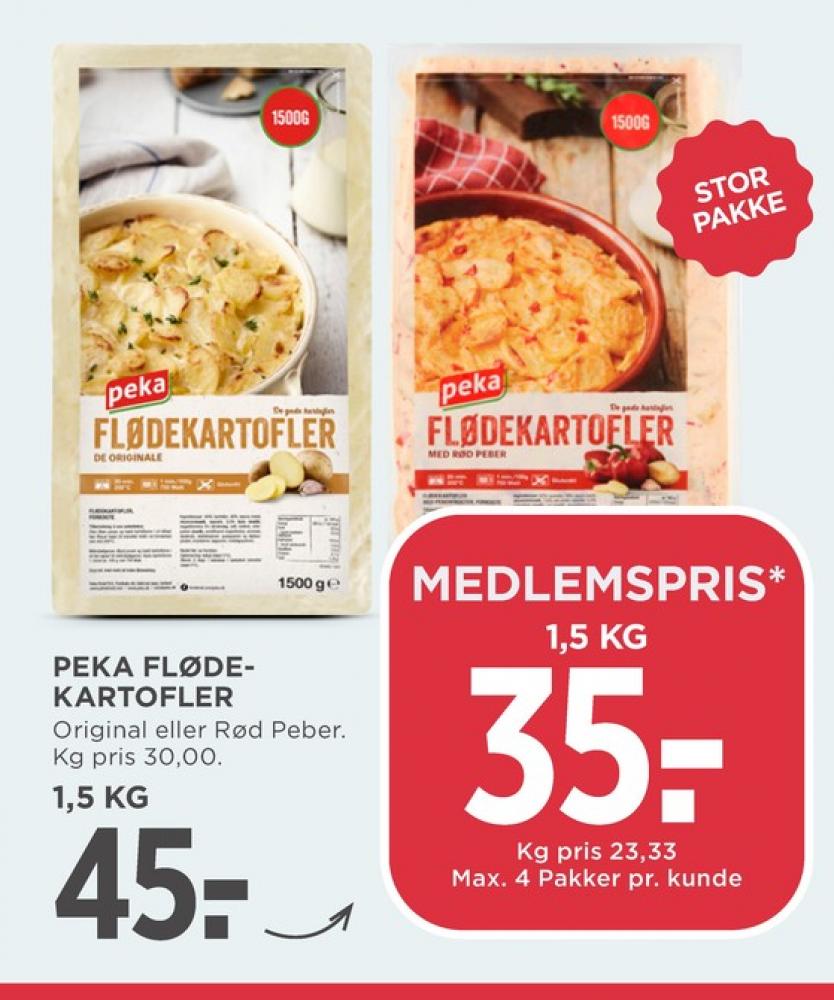 Peka, Flødekartofler