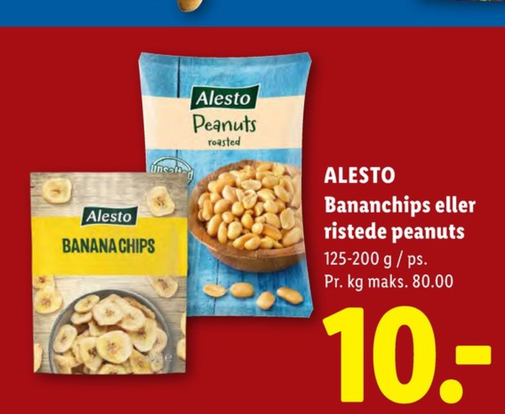 Alesto, Peanuts ristede og saltede