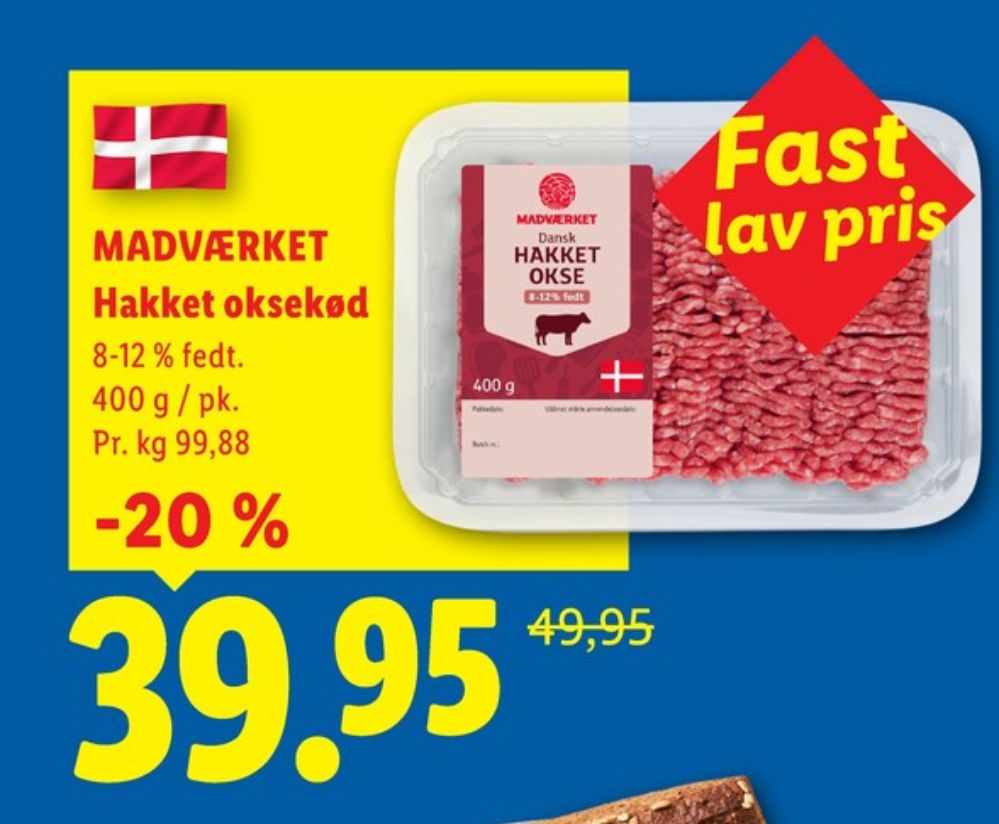 Madværket, Hakket oksekød 8-12%