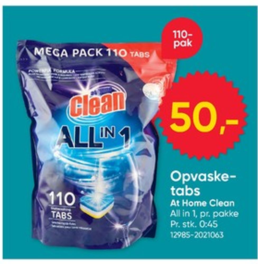 at home CLEAN, Maskinopvask-tabs