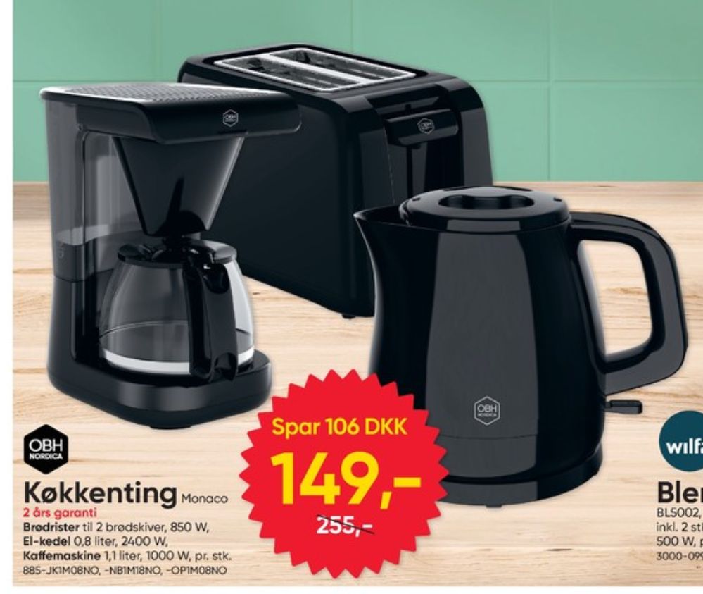 OBH Nordica, Kaffemaskine