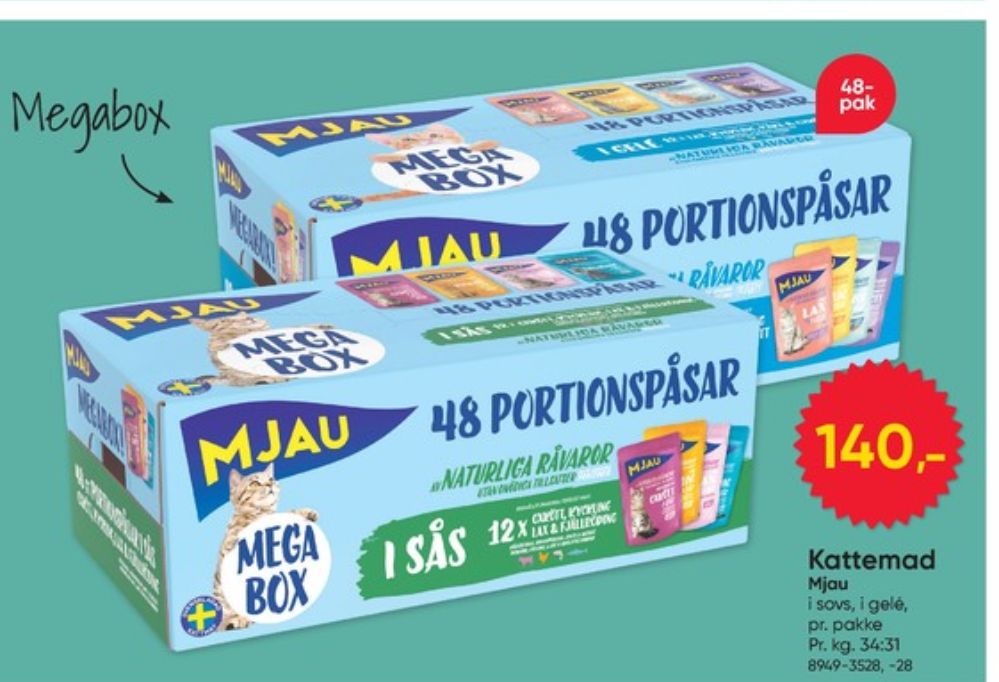 Mjau, Kattefoder