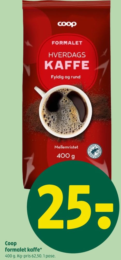 Coop Hverdagskaffe, Kaffe Formalet