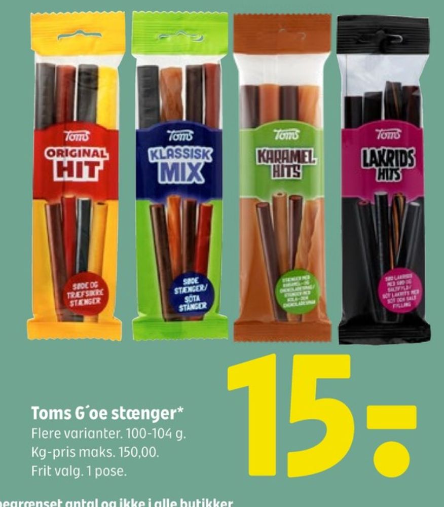 Toms LakridsHits, Slikstænger