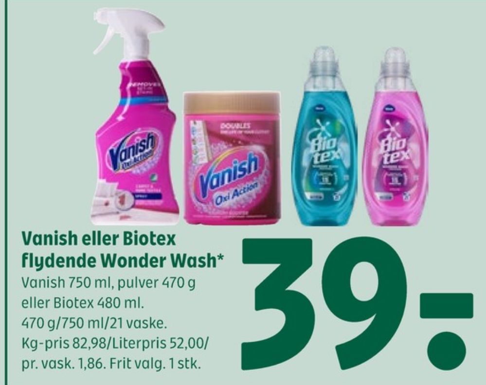 Biotex, Vaskemiddel-flydende