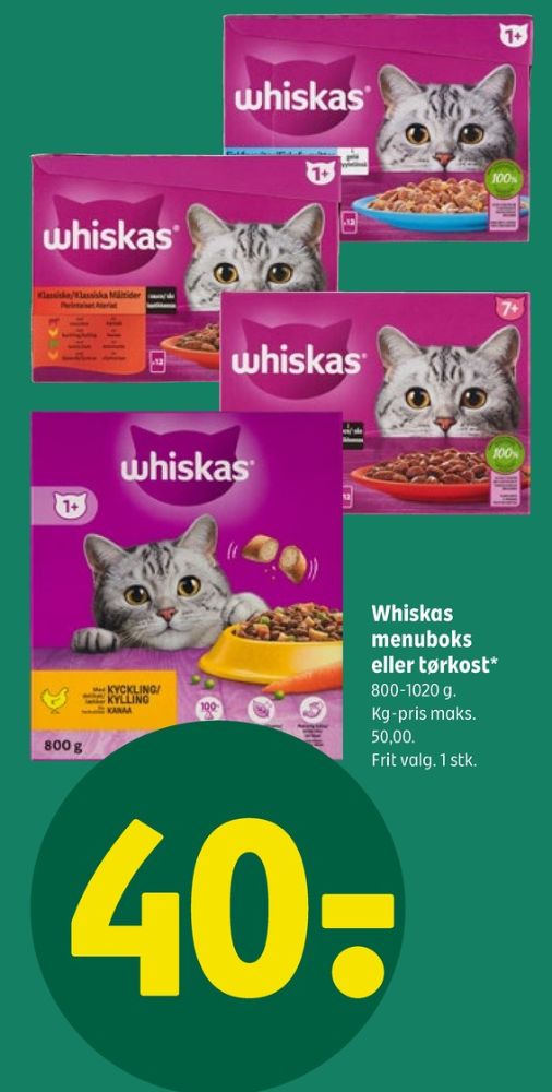 Whiskas, Kattefoder